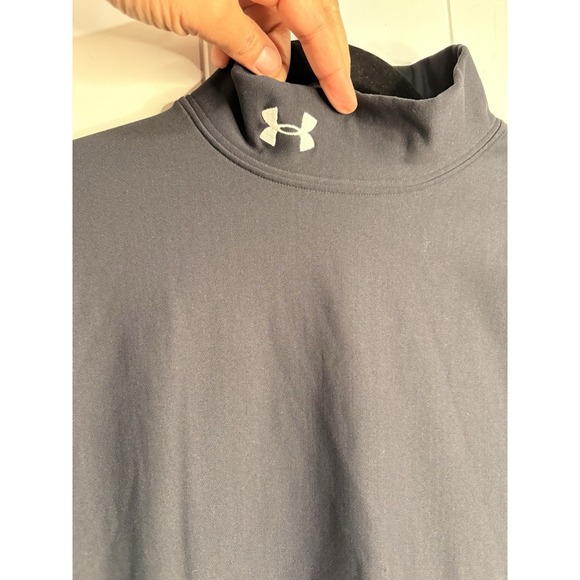 Under Armour Black High Neck Top (Size M) turtle neck sport gym cold gear trendy - Picture 2 of 5